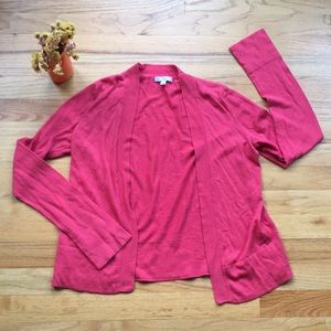 Draped coral cardigan